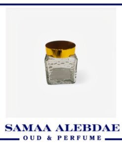 علب بخور زجاجي شفاف بغطاء ذهبي 40جرام 12قطعة